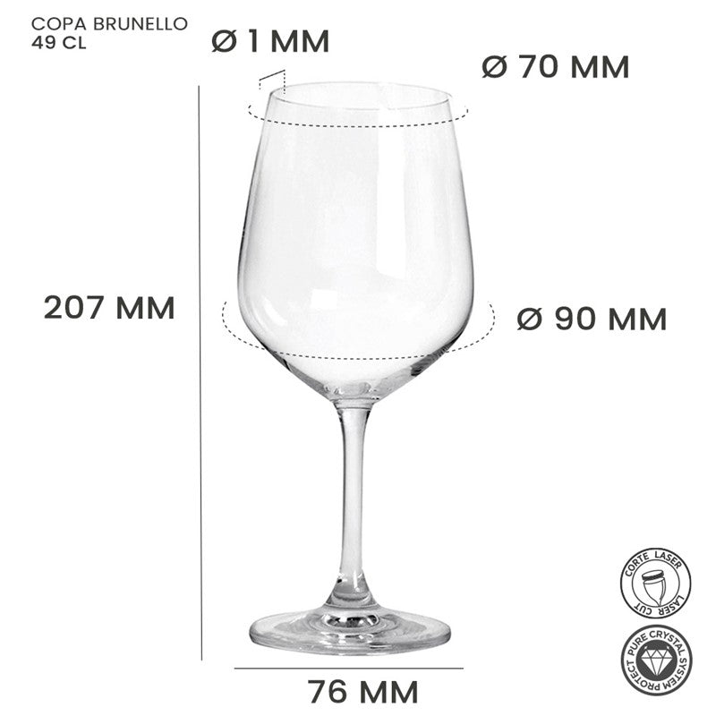 Alar Brunello Wijnglas 49 cl - Doos 6 stuks - 123Glaswerk