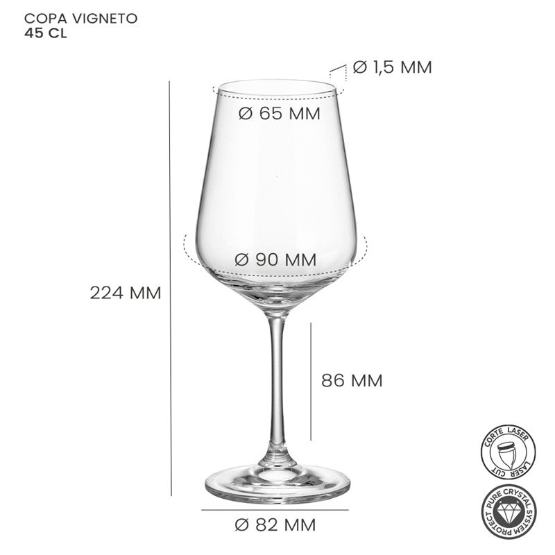 Alar Vigneto Wijnglas 45 cl - Doos 6 stuks - 123Glaswerk