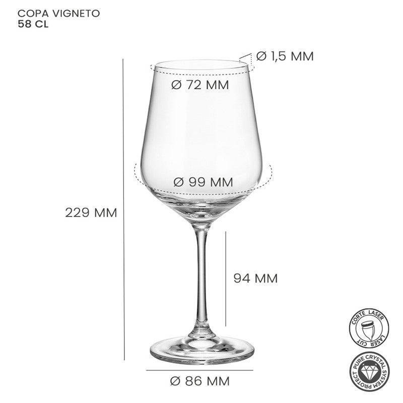 Alar Vigneto Wijnglas 58 cl - Doos 6 stuks - 123Glaswerk