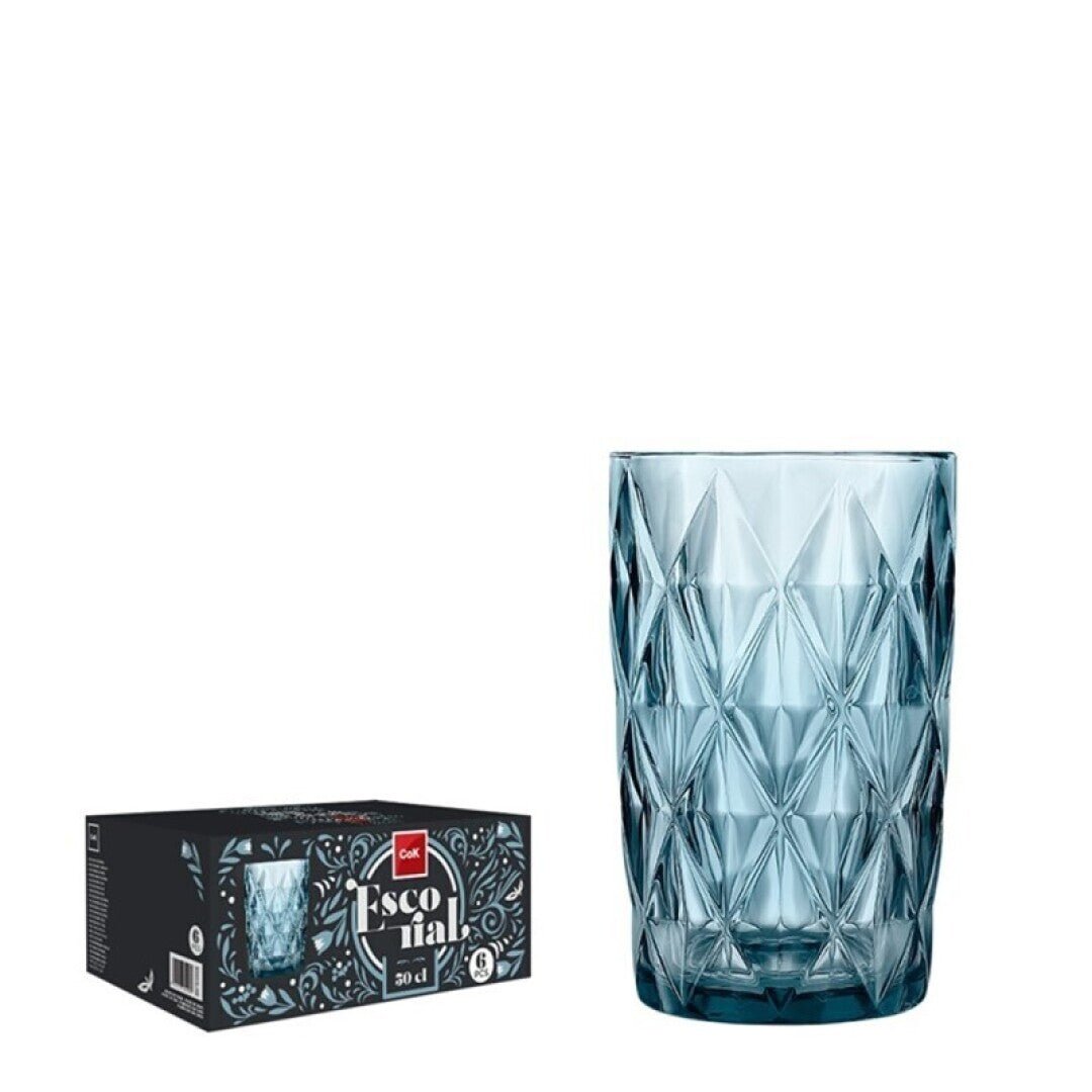 Cok Escorial Longdrinkglas Blauw 40 cl - Doos 6 stuks - 123Glaswerk