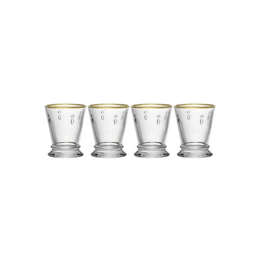 La Rochère Abeille Tumblerglas Goudrand 26 cl - Doos 4 stuks - 123Glaswerk