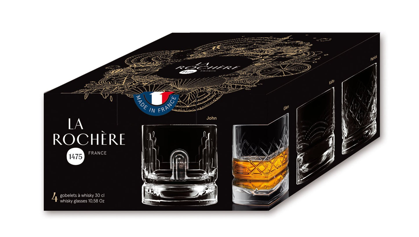 La Rochère Dandy Whiskyglas Mix 30 cl - Doos 4 stuks - 123Glaswerk