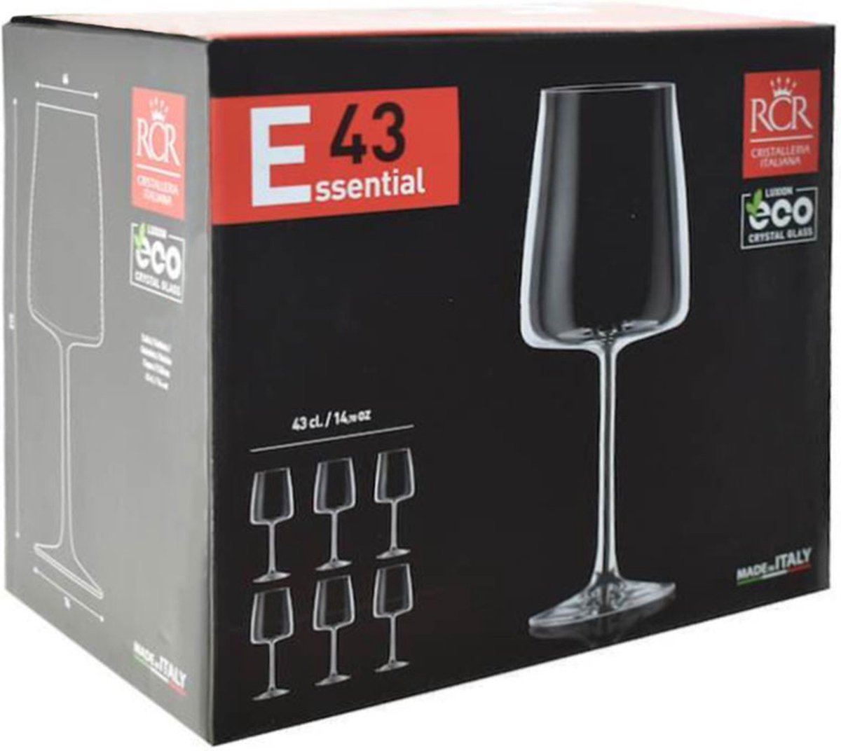 RCR Essential Wijnglas 43 cl - Doos 6 stuks - 123Glaswerk