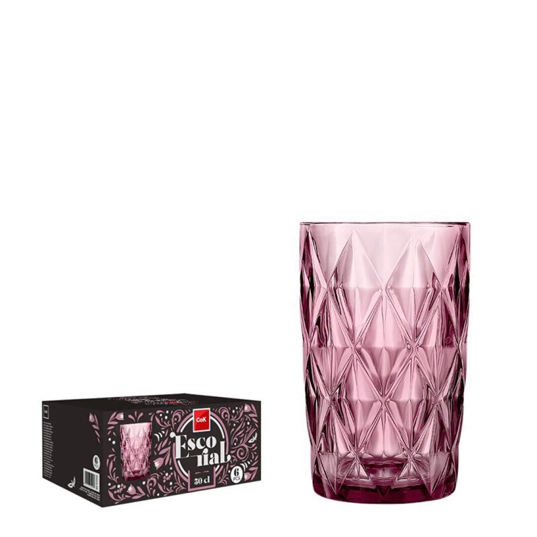 Cok Escorial Longdrinkglas Roze 40 cl - Doos 6 stuks - 123Glaswerk