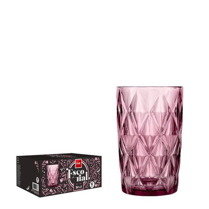 Cok Escorial Longdrinkglas Roze 40 cl - Doos 6 stuks - 123Glaswerk