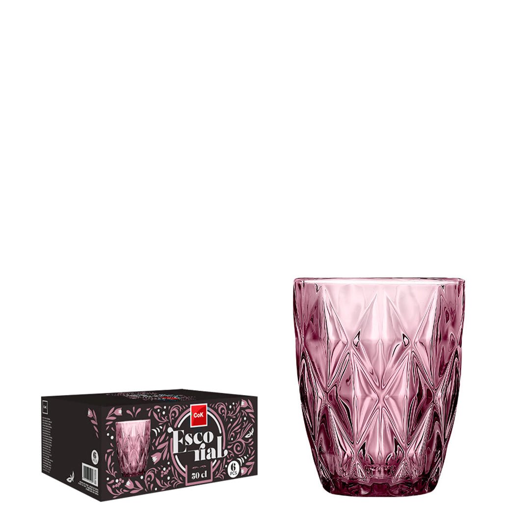Cok Escorial Tumblerglas Roze 30 cl - Doos 6 stuks - 123Glaswerk