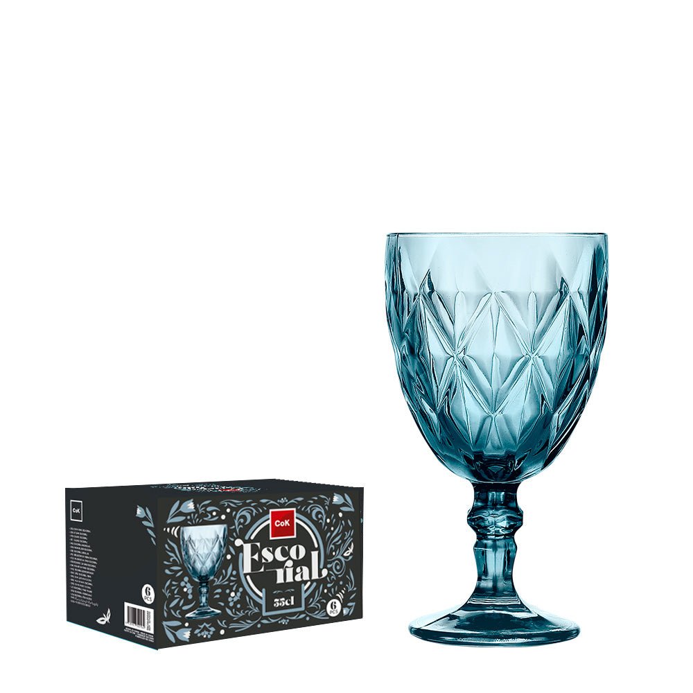 Cok Escorial Wijnglas Blauw 35 cl - Doos 6 stuks - 123Glaswerk