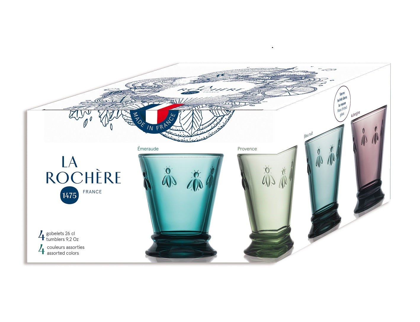 La Rochère Abeille Tumblerglas Kleur 26 cl - Doos 4 stuks - 123Glaswerk