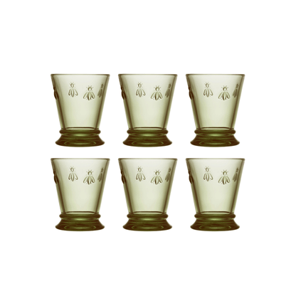 La Rochère Abeille Tumblerglas Olijfgroen 26 cl - Doos 6 stuks - 123Glaswerk
