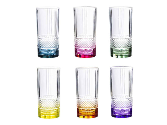 RCR Brillante Kleur Longdrinkglas 37 cl - Doos 6 stuks
